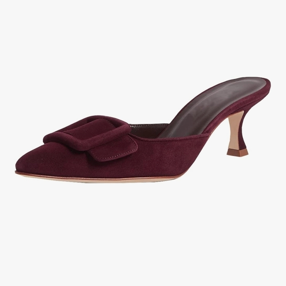 Elegant Burgundy Mules